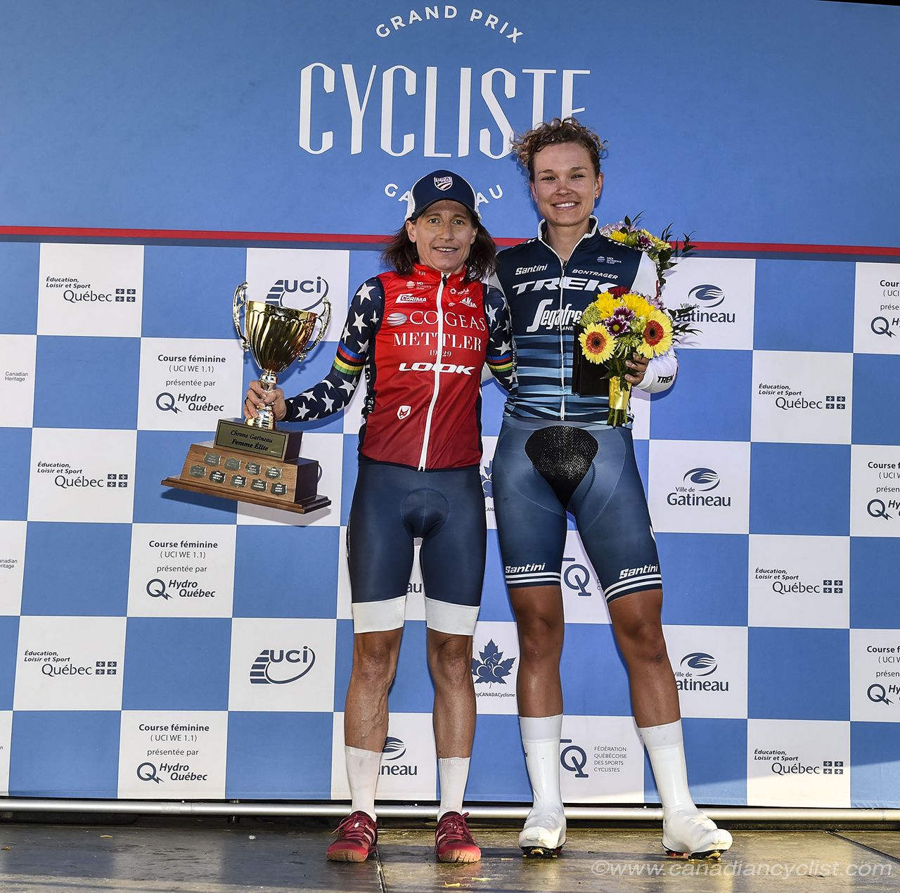 Amber Neben and Taylor Wiles on the podium