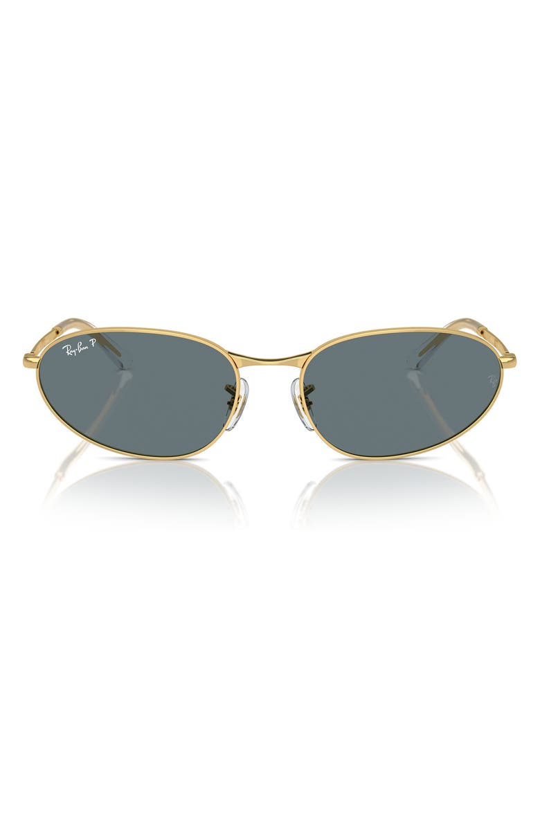 56mm Polarized Irregular Oval Sunglasses