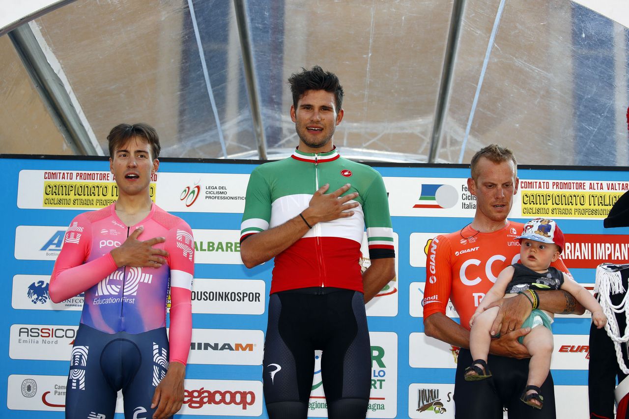 Bettiol, Ganna and De Marchi on the podium at the Italian national time trial championships