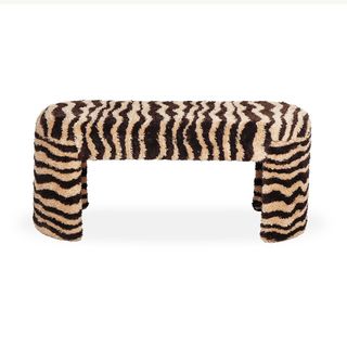 Mercer41 Zebra Brown Striped Tufted Bench | Wayfair