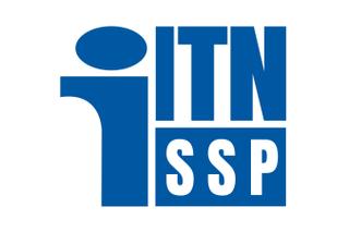 ITN SSP logo, blue type on white background