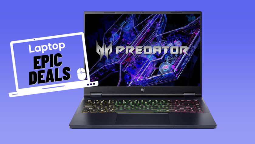 Acer Predator Helios Neo 14 gaming laptop against blue background