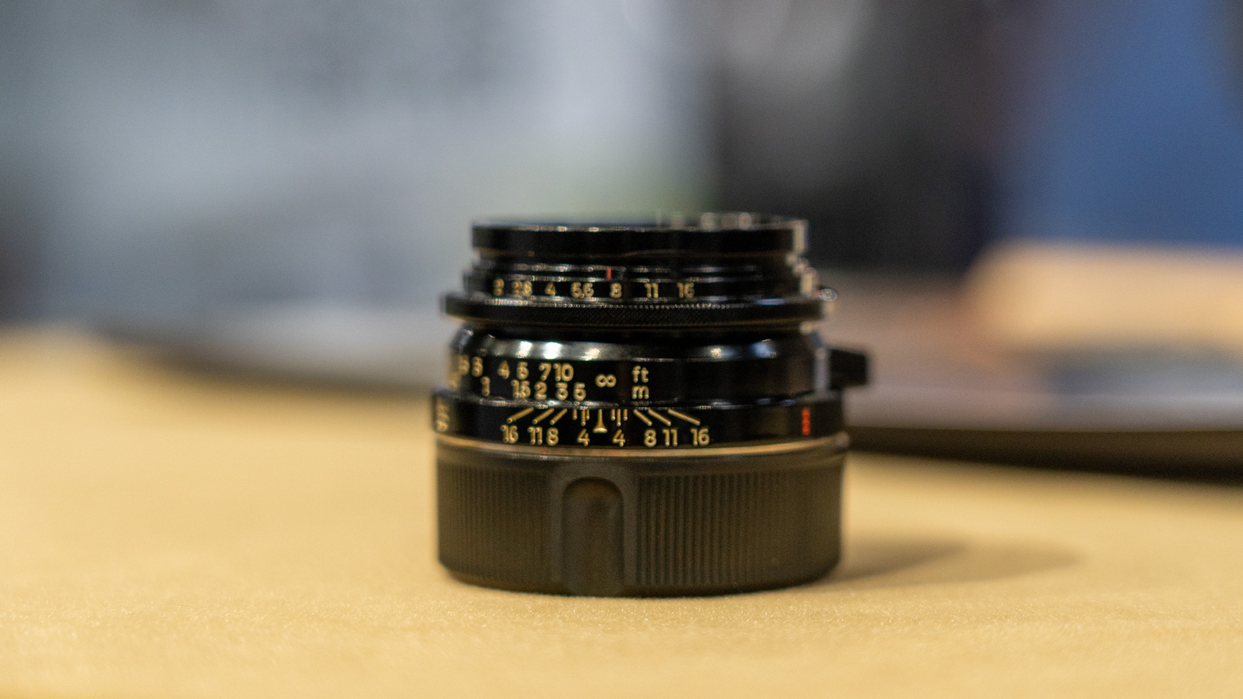 A black camera lens.