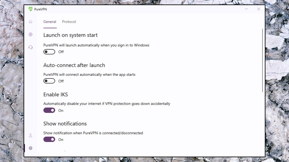 PureVPN Windows Settings