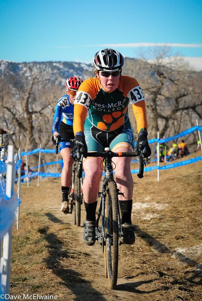Kaitlyn Lawrence (Lees-Macrae) with one lap to go