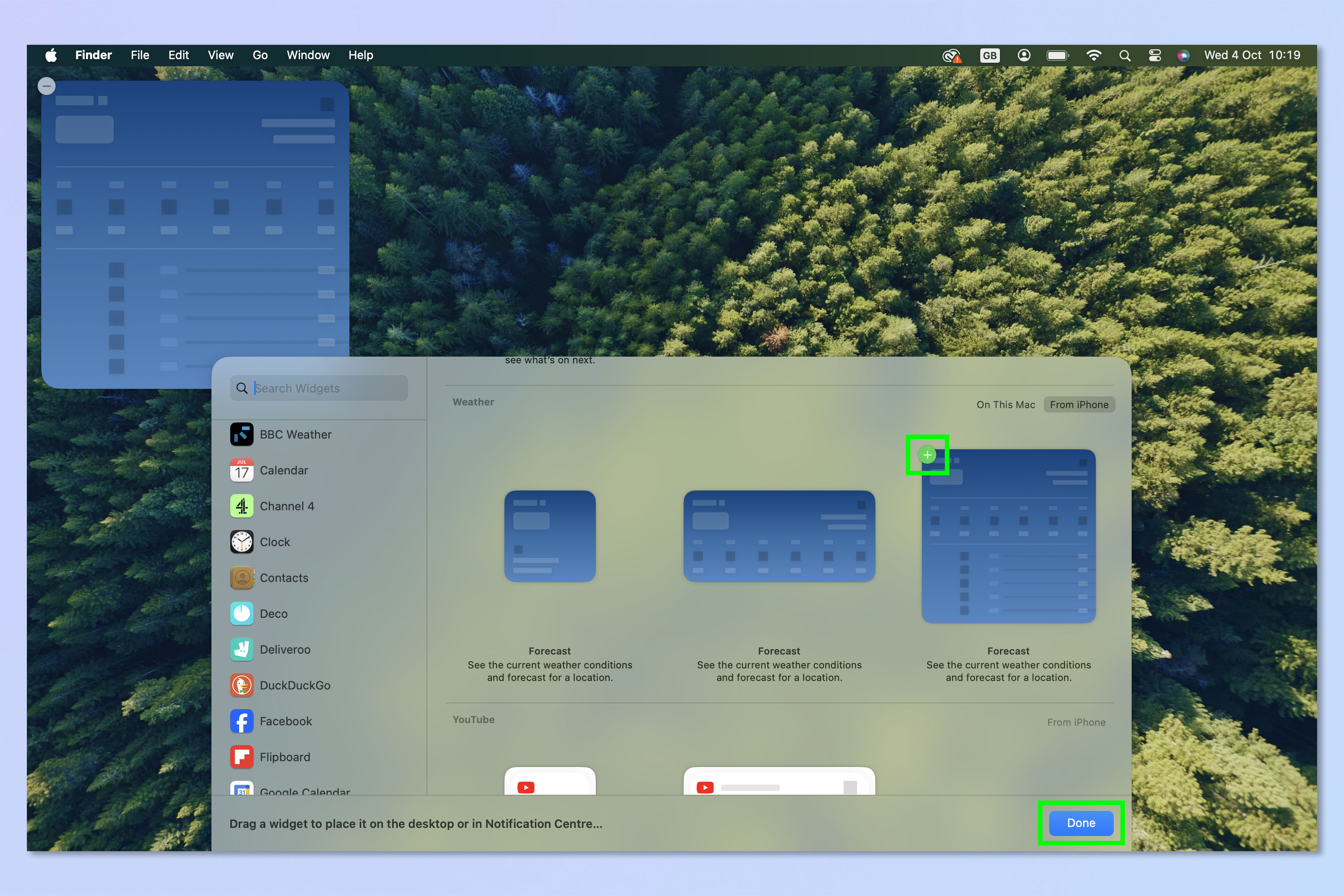 A screenshot showing how to use iPhone widgets on macOS Sonoma
