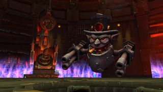 Promotional screenshot of a returning character, Gallywix, challenging players in the new World of Warcraft: The War Within Raid dungeon.