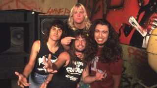 Slayer posing in 1986