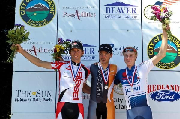 Men's podium (l-r): Ben Jacques-Maynes (Bissell Pro Cycling), Francisco Mancebo (Realcyclist.com), Chris Baldwin (Juwi Solar - First Solar)