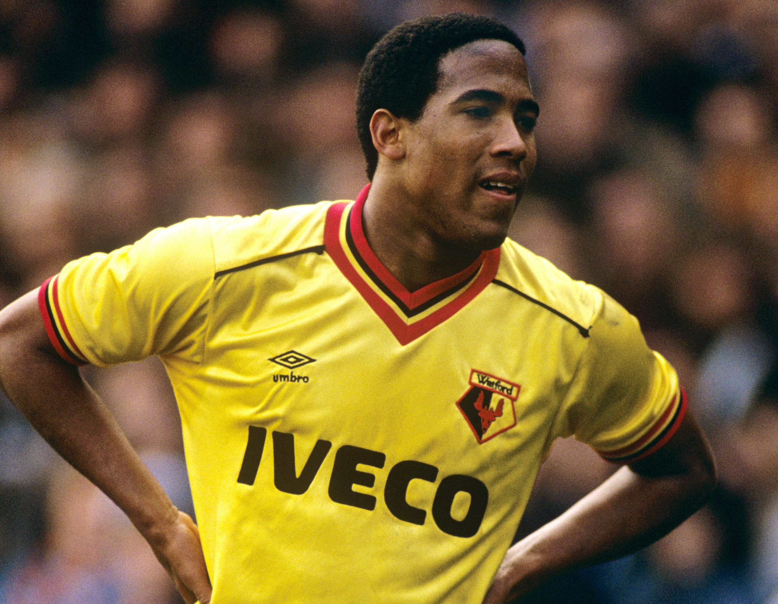 John Barnes playing for Watford in 1982