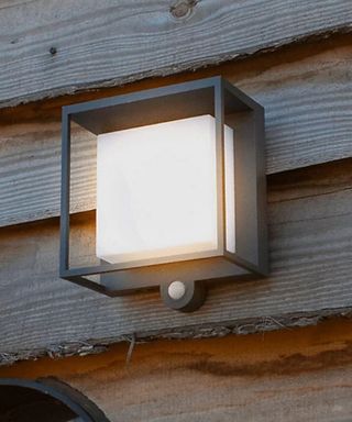 CGC Lighting Non-adjustable Brushed Dark Grey Graphite effect Solar-powered LED Outdoor Modern Contemporary Wall light