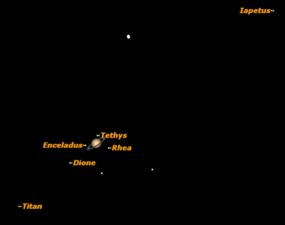 Saturn at Opposition Sky Map April 15, 2012