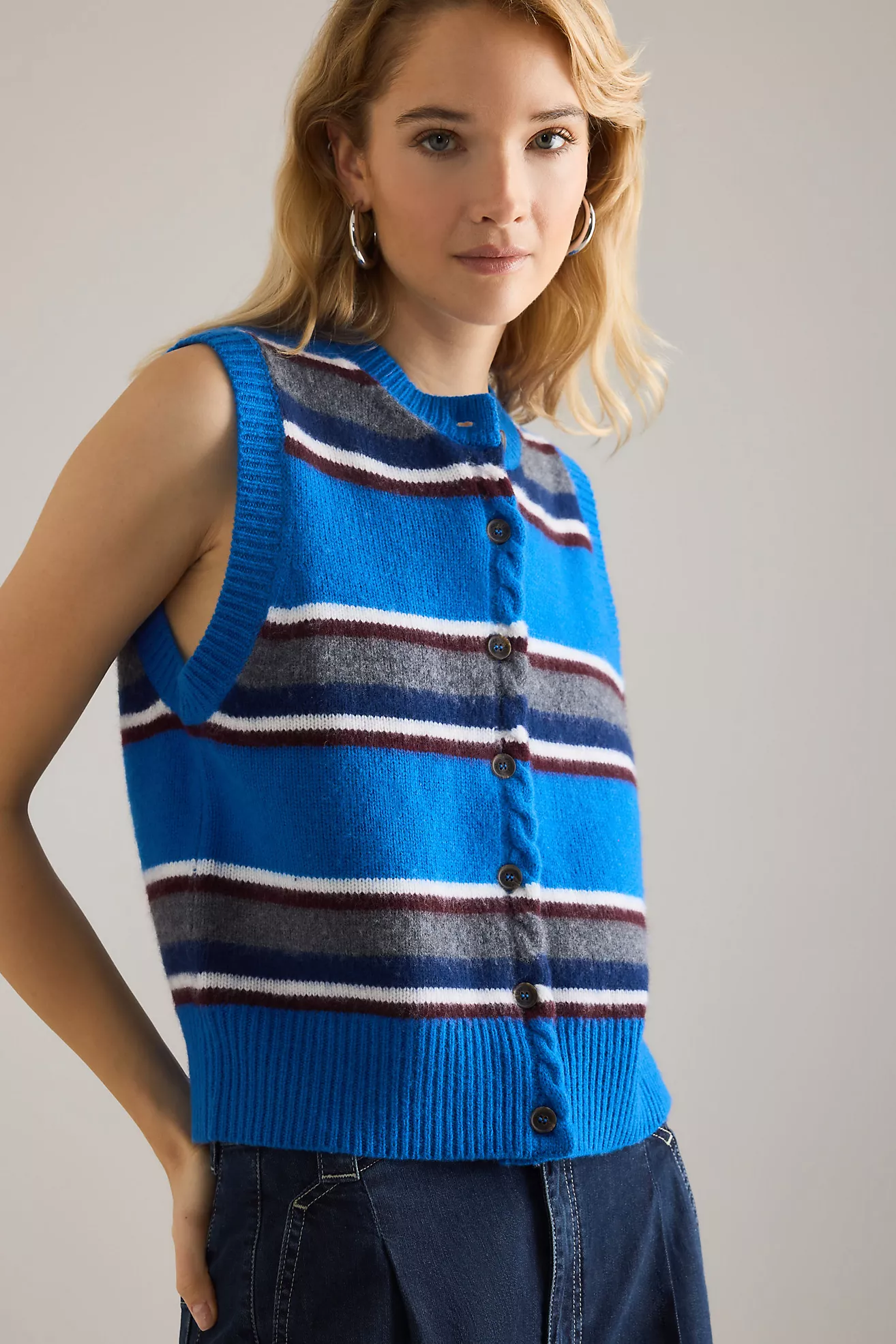Damson Madder Sofie Merino Wool Sweater Vest
