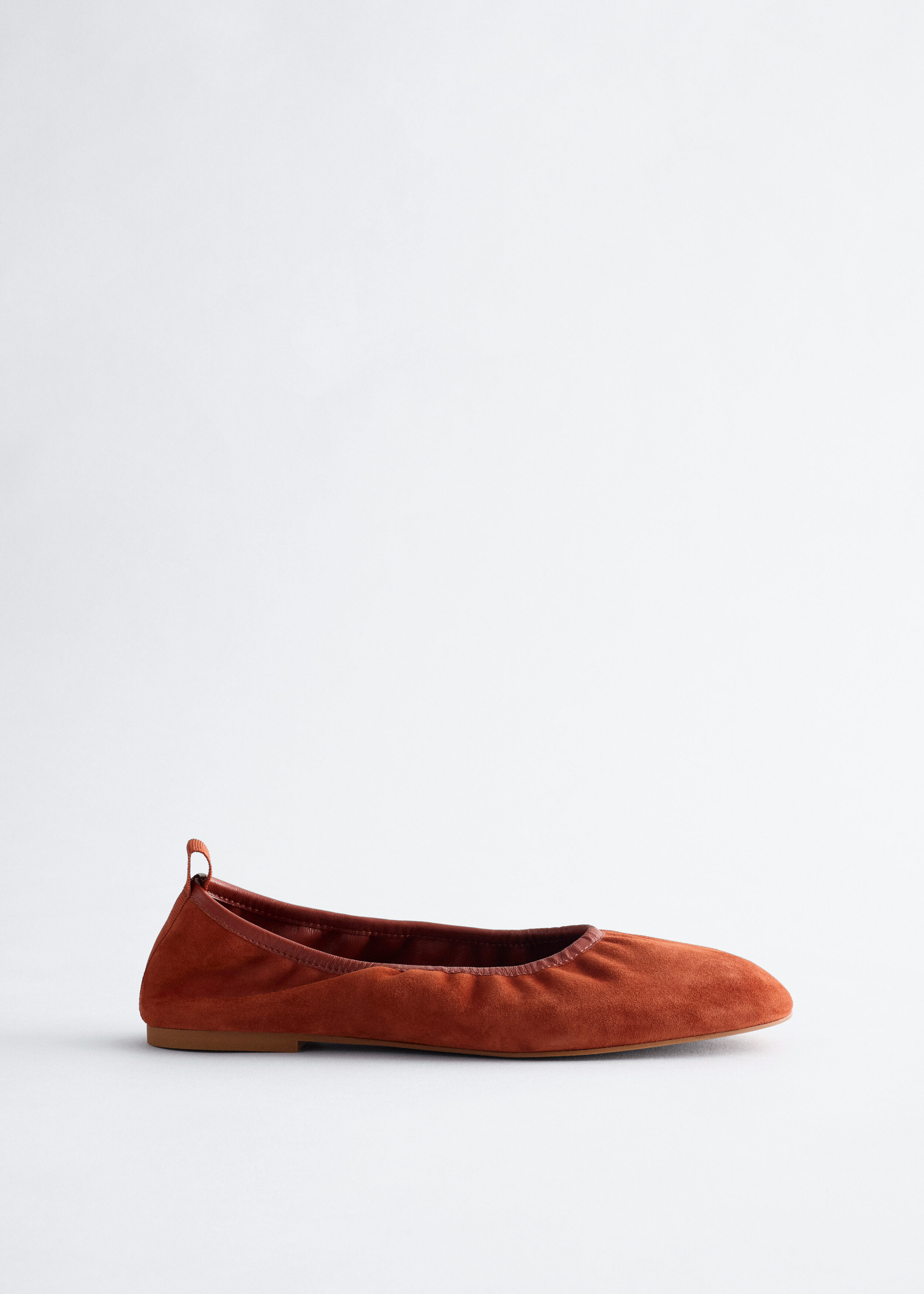 Suede Ballet Flats - Orange