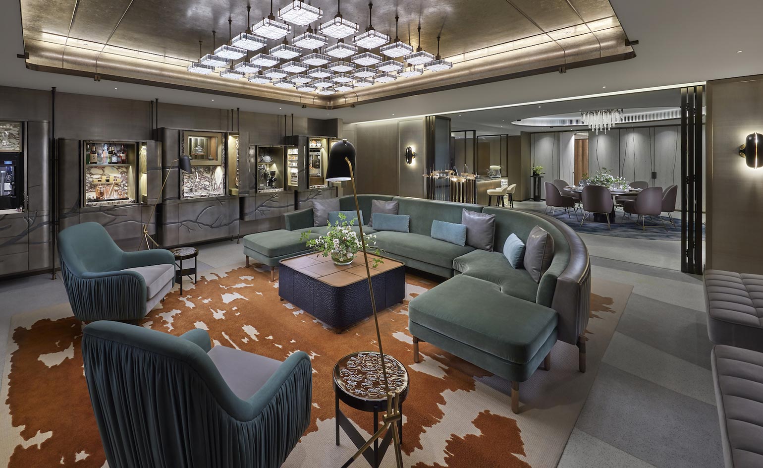 Living room with sofaset and table