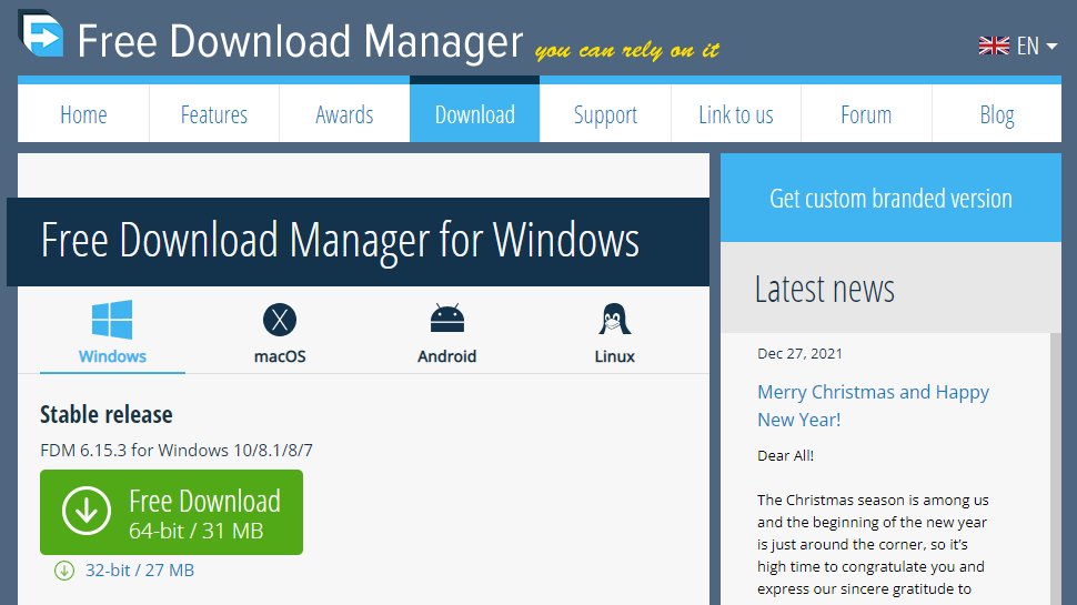 Website screenshot for Free Download Manager