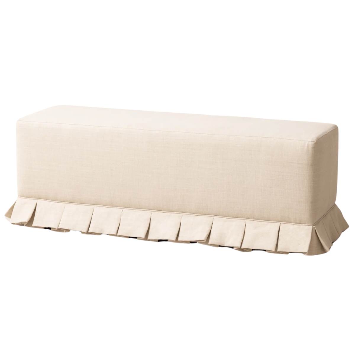 Six The Residence., Box-Pleat Bench - Buttermilk