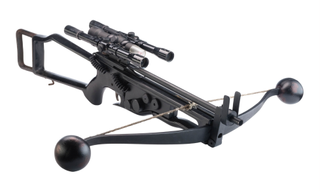 A black crossbow-type weapon