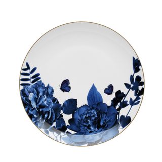 blue floral plate