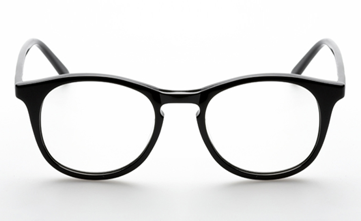A pair of glasses with black frames
