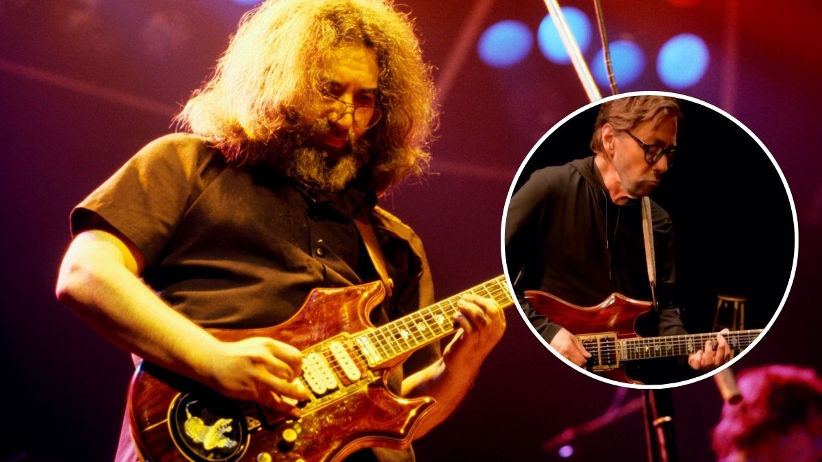 Main Image &ndash; Jerry Garcia of The Grateful Dead performs on stage, circa 1981; Secondary Image &ndash; Al Di Meola playing Jerry Garcia's Tiger guitar