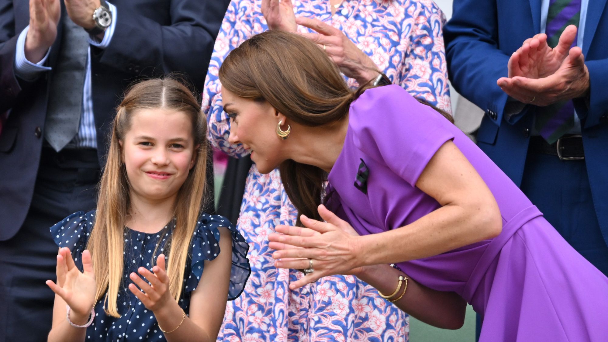 Princess Charlotte and Catherine, Princess of Wales attend Wimbledon in 2024