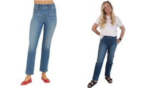 Fashion Editor Antonia Kraskowski tries on Spanx straight leg jeans