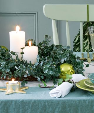 Foliage candle centerpiece