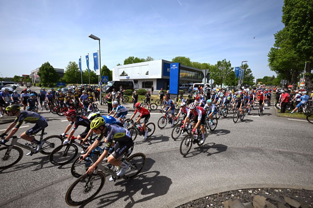 FRANKFURT AM MAIN GERMANY MAY 01 prior to the 63rd EschbornFrankfurt 2024 a 2015km one day race from Eschborn to Frankfurt am Main UCIWT on May 01 2024 in Frankfurt am Main Germany Photo by Christian KasparBartkeGetty Images