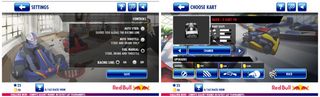Red Bull Kart Fighter Control and Kart options