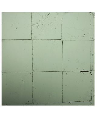 Silver Leaf verre églomisé on green-tinted glass tiles, from £750 per sq m, Rough Old Glass