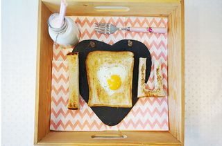 Egg in a heart frame