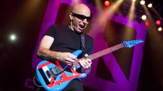 Joe Satriani, a master of the Lydian mode, onstage in London, circa 2012