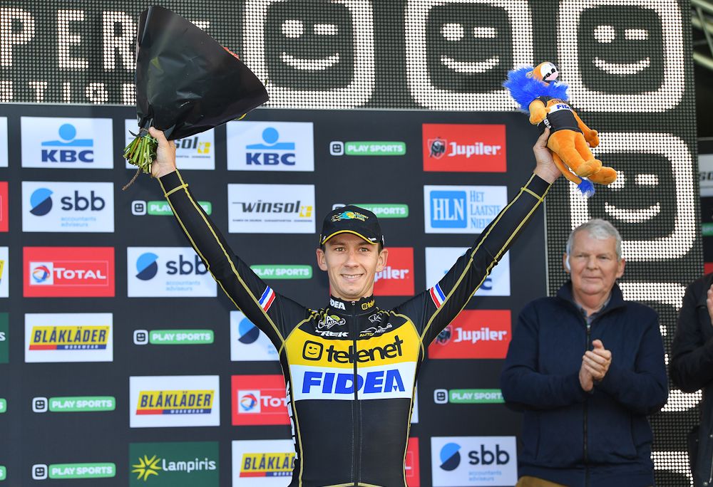 Lars van der Haar on the Superprestige Niels Albert podium