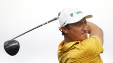 Haotong Li hits a drive at the Arnold Palmer Invitational at Bay Hill