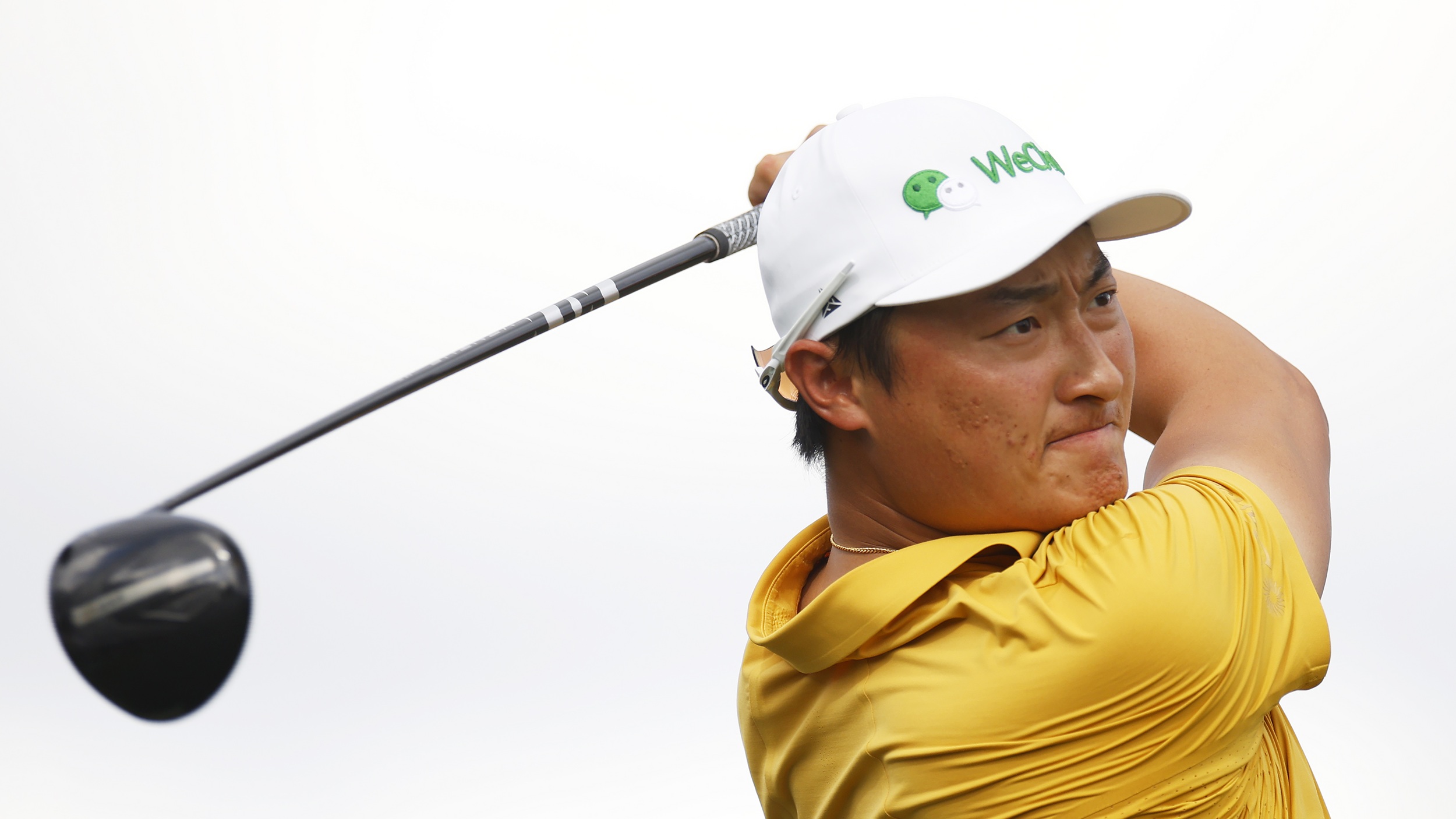 Haotong Li hits a drive at the Arnold Palmer Invitational at Bay Hill