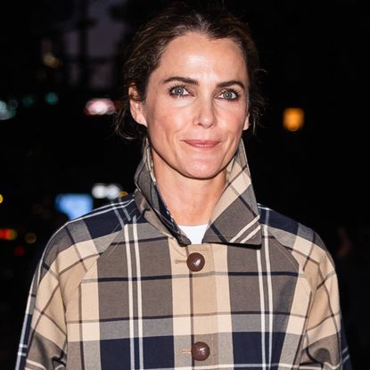 Keri Russell attended a Barbour event in New York City in a plaid jacket, cuffed jeans, and strappy sandals