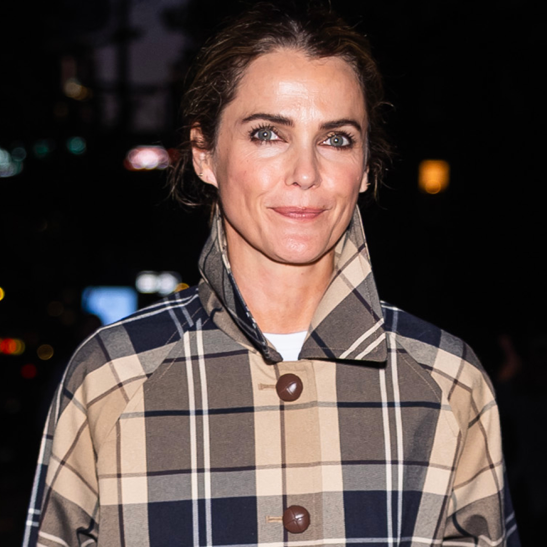 Keri Russell attended a Barbour event in New York City in a plaid jacket, cuffed jeans, and strappy sandals