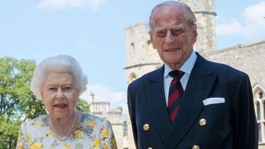queen elizabeth ii and the duke of edinburgh pictured 162020 in the quadrangle of windsor castle ahead of his 99th birthday on wednesday photo by steve parsonspa images via getty images