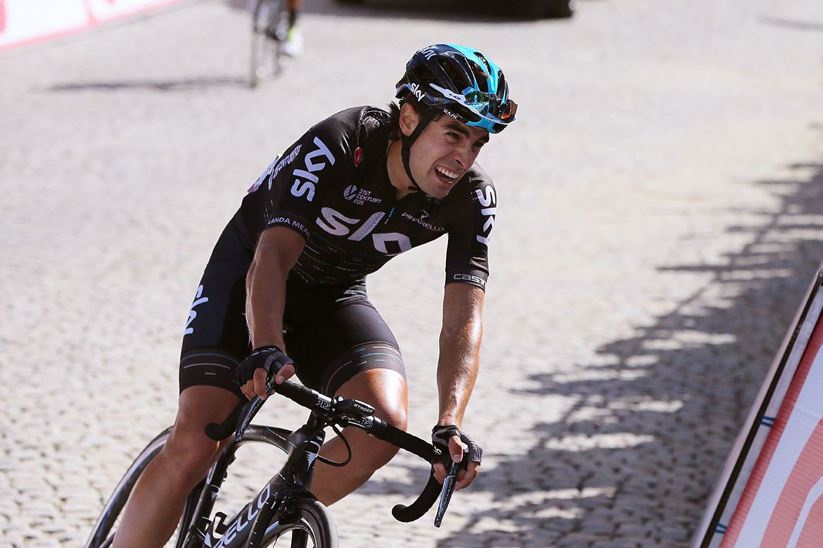 Mikel Landa en route to third place on the Giro d'Italia's 14th stage