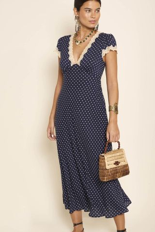 Clarice - Navy Polka Dot