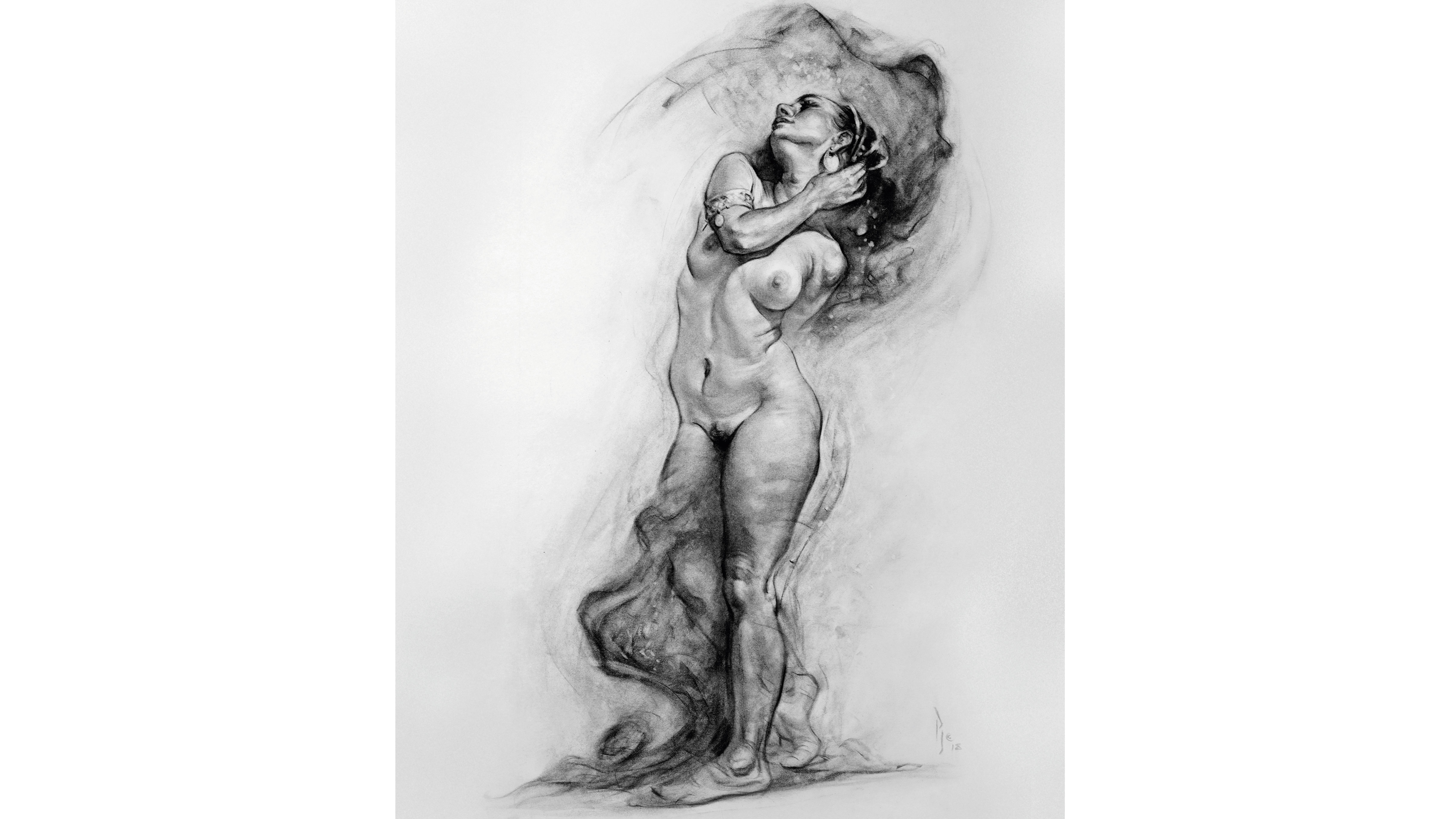 Charcoal figure drawing