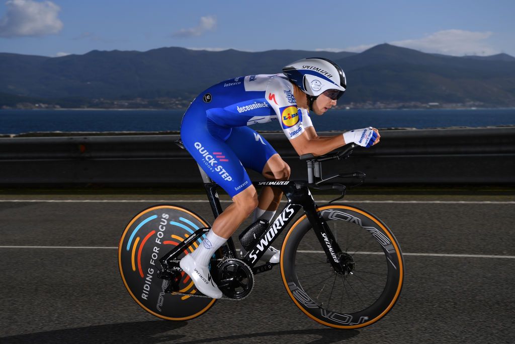 MIRADOR DE ZARO DUMBRA SPAIN NOVEMBER 03 Jannik Steimle of Germany and Team Deceuninck QuickStep during the 75th Tour of Spain 2020 Stage 13 a 337km Individual Time Trial stage from Muros to Mirador de zaro Dumbra 278m ITT lavuelta LaVuelta20 La Vuelta on November 03 2020 in Mirador de zaro Dumbra Spain Photo by Justin SetterfieldGetty Images