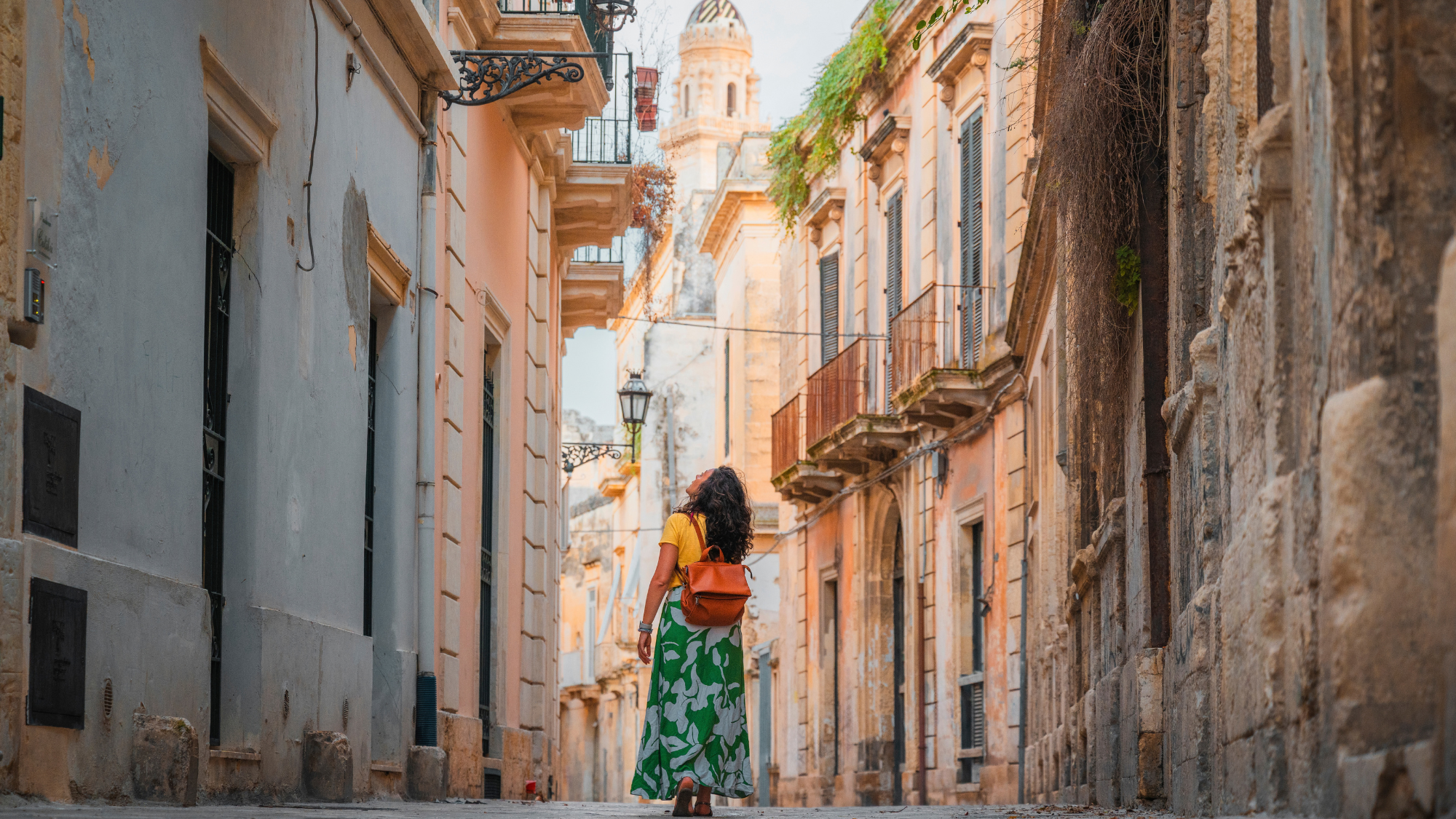 A woman walking in Puglia