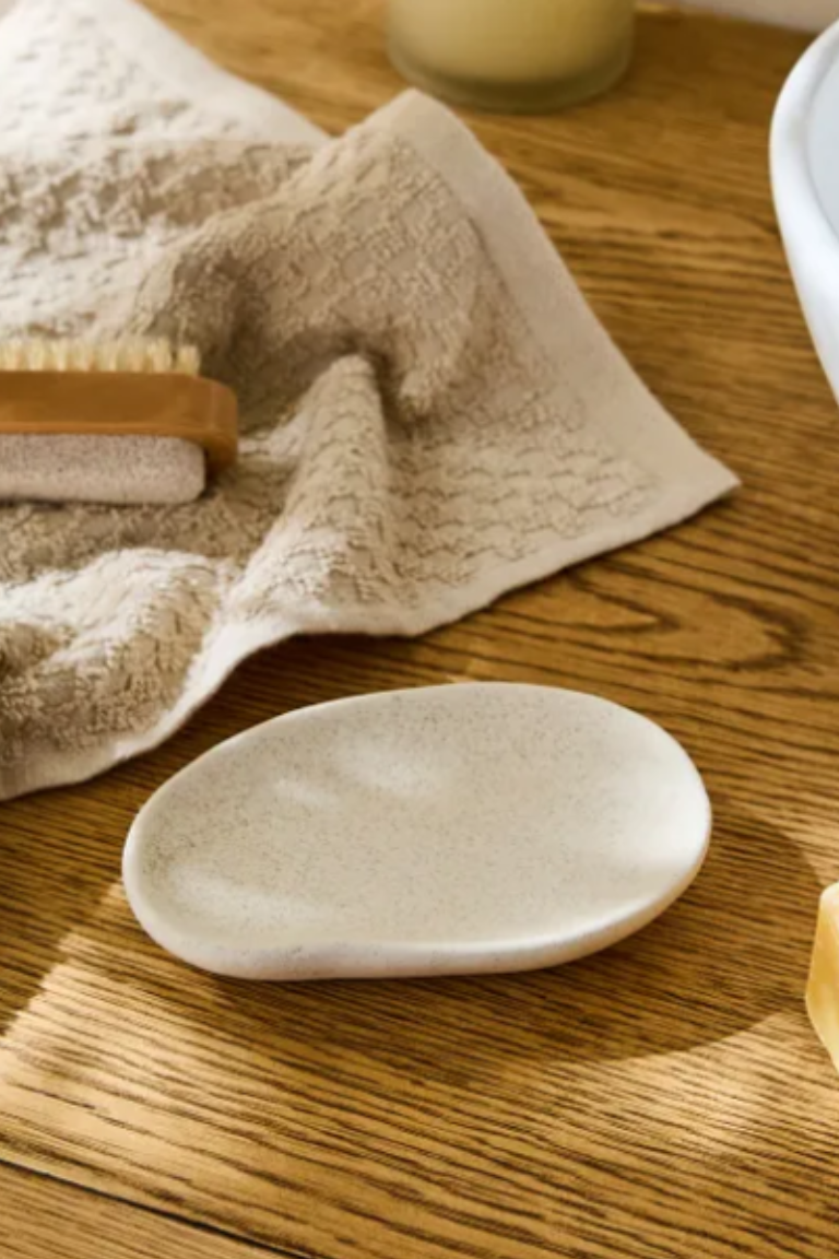 Cream Ceramic Soap Dish