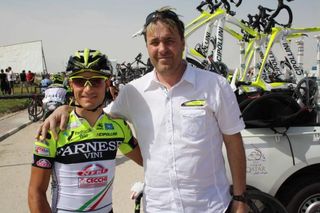 Luca Scinto with Andrea Guardini (Farnese Vini-Neri Sottoli) the Tour of Qatar.