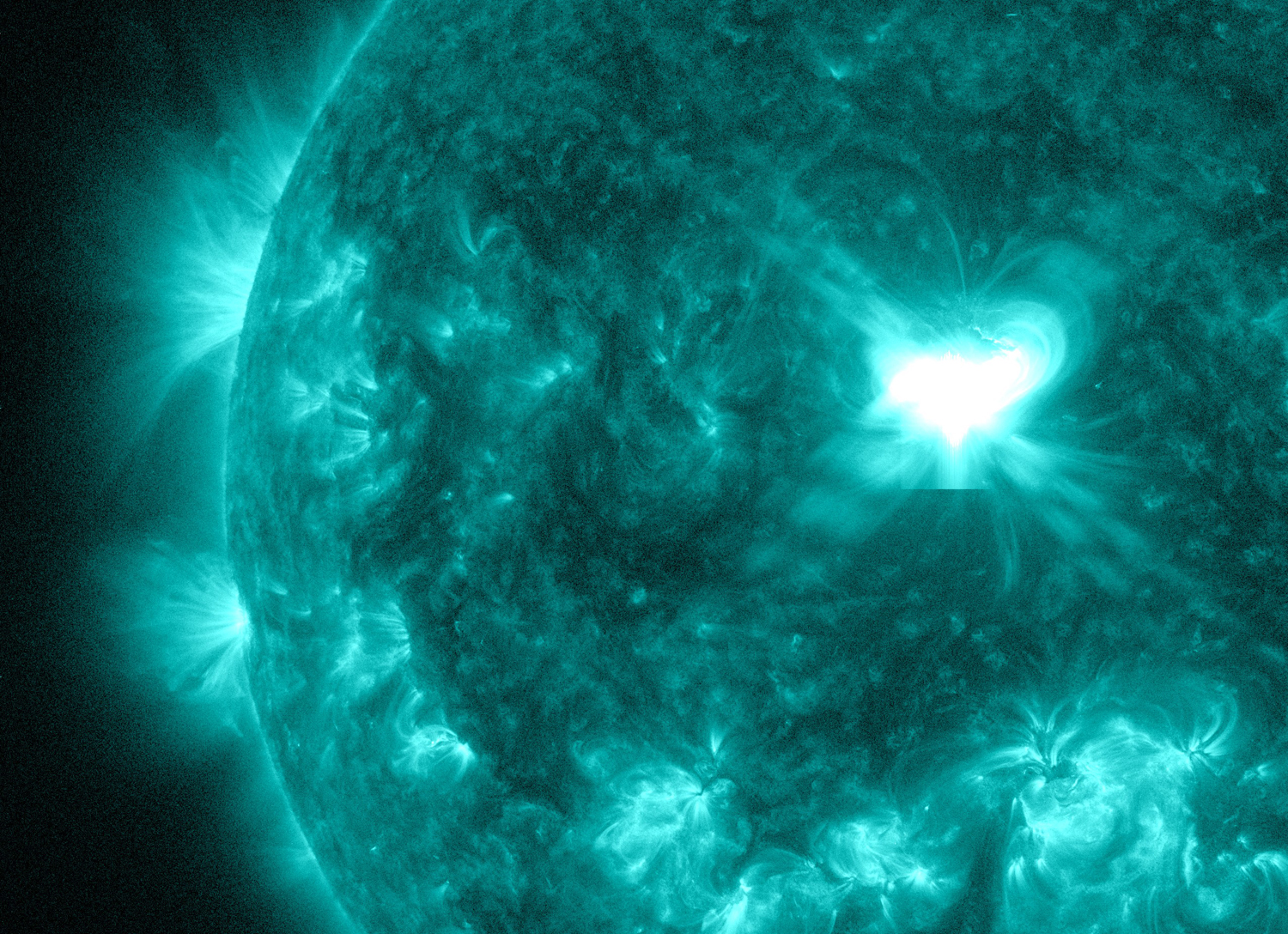 This close-up of the sun shows the source of a major X1.6 solar flare that erupted on Sept. 10, 2014 at 1:48 p.m. ET as seen by NASA&#039;s Solar Dynamics Observatory. 