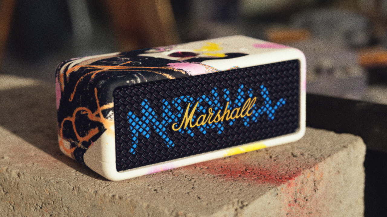 Marshall Emberton III Lunar New Year Edition on top of a concrete block