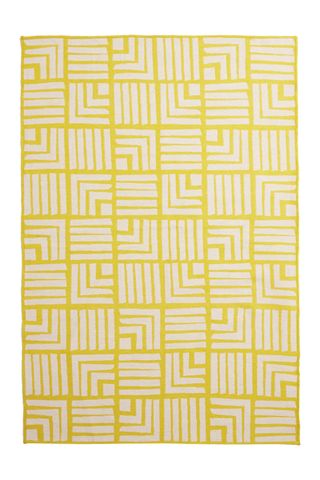 yellow geometric indoor outdoor rug 