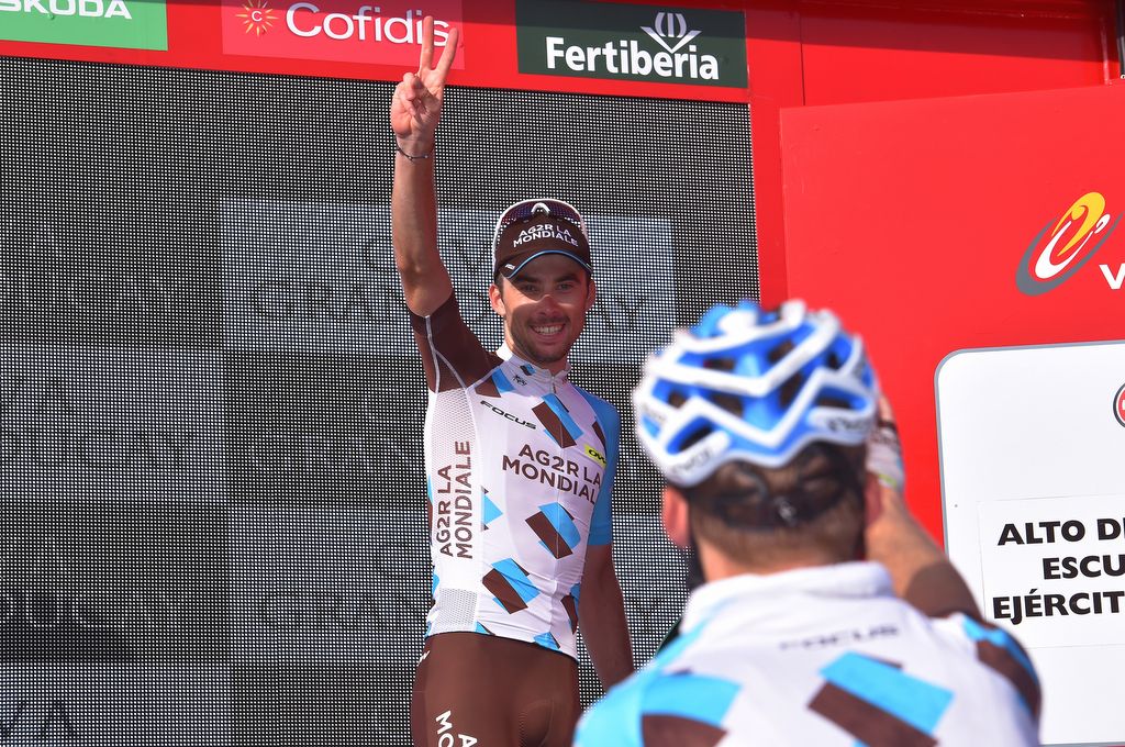 Pierre Latour (AG2R-La Mondiale) celebrates his moment on the podium